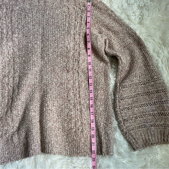 Sleeping on Snow funnel neck sweater with poet sleeves.  Size L.  Anthropologie. - Picture 3 of 6